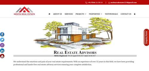 Mehta Real Estate - Our latest Project - Logic Web Services